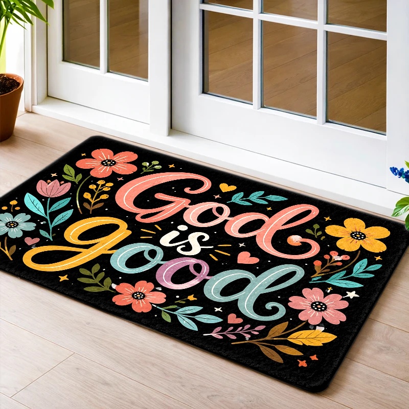 Home Goods Bathroom Rugs - 1pc , Washable Doormats, Christian God