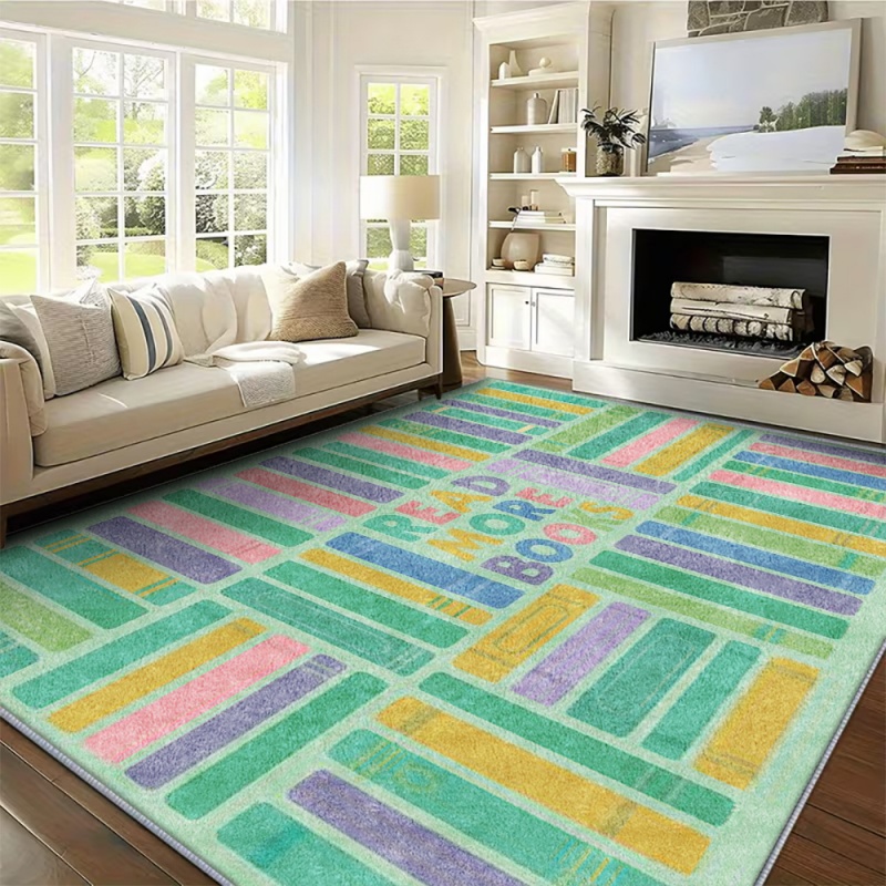 Pastel Rainbow Striped Good Mo - Home Goods Bathroom Rugs ulasan dan harga