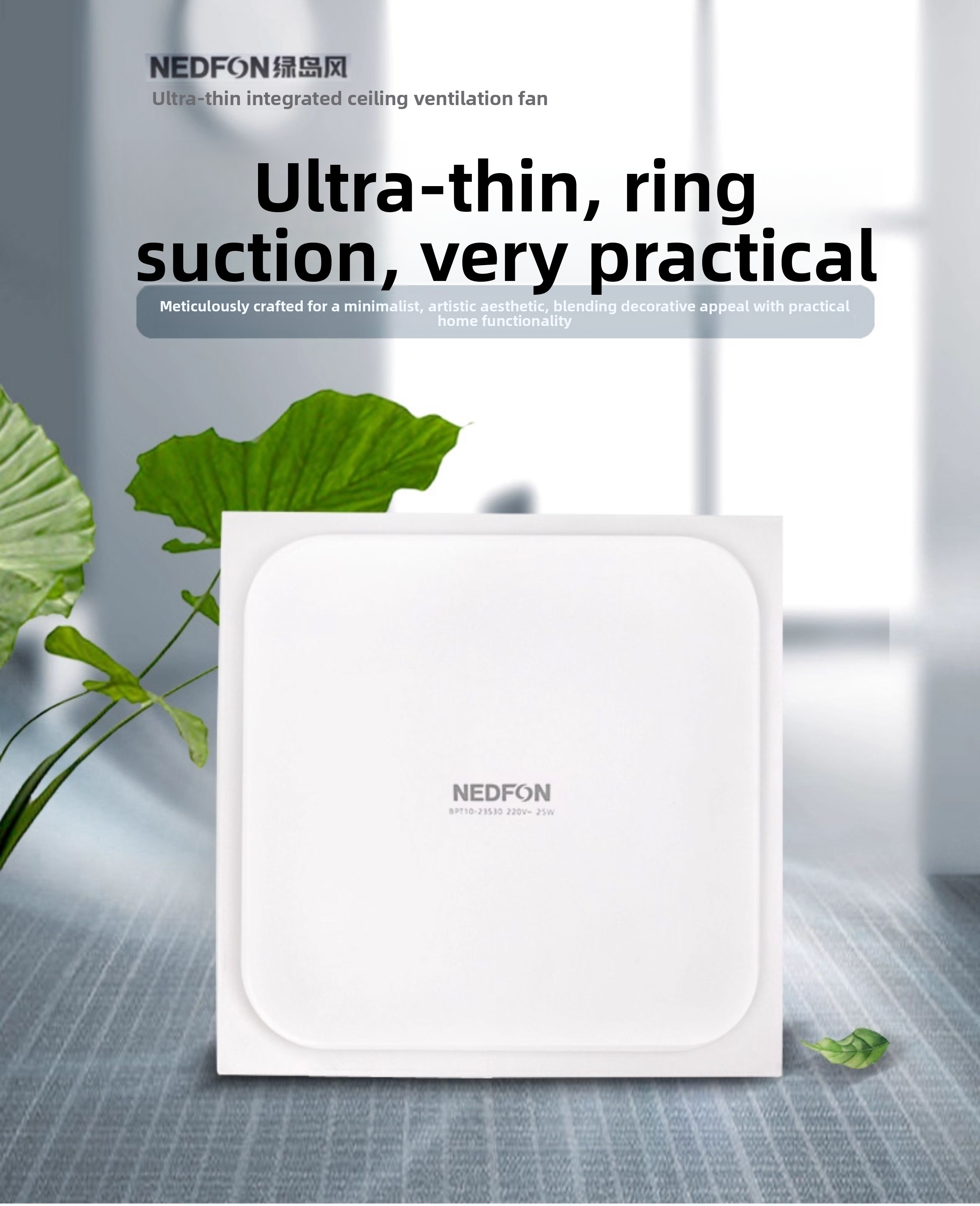 Ultra-thin and powerful integr - Home Bathroom Fan ulasan dan harga