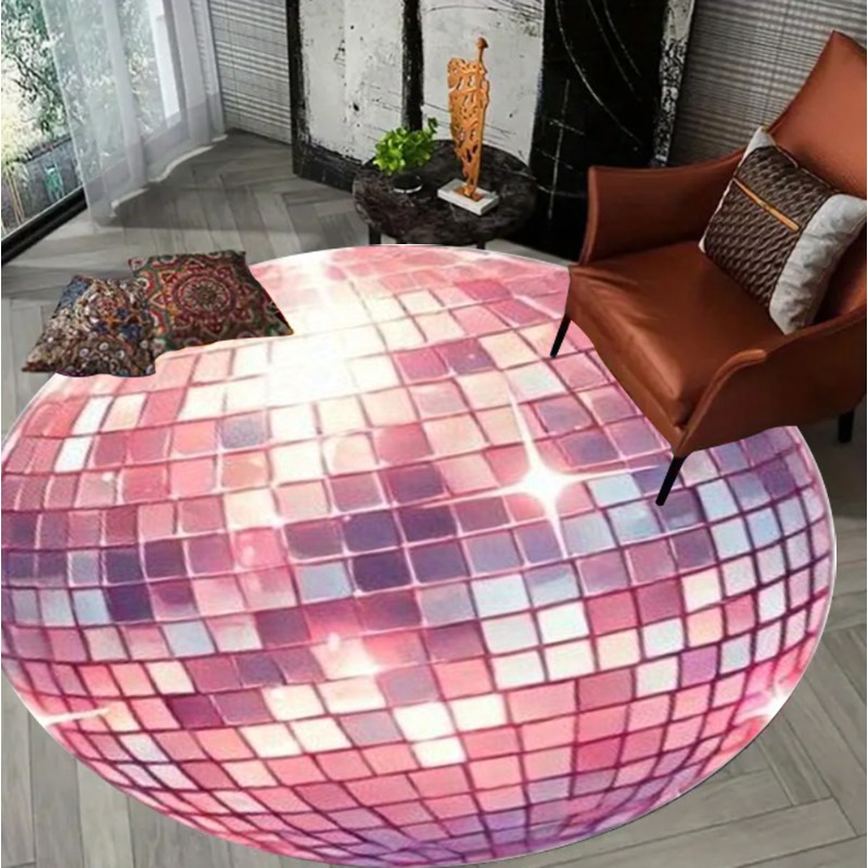 Colorful Square Pattern Round  - Home Goods Bathroom Rugs ulasan dan harga